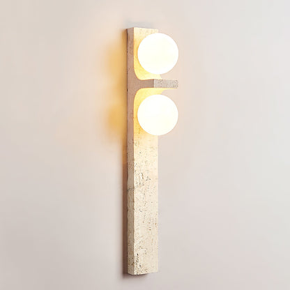 Asymmetrical Travertine Wall Sconce