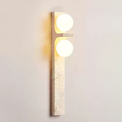 Asymmetrical Travertine Wall Sconce