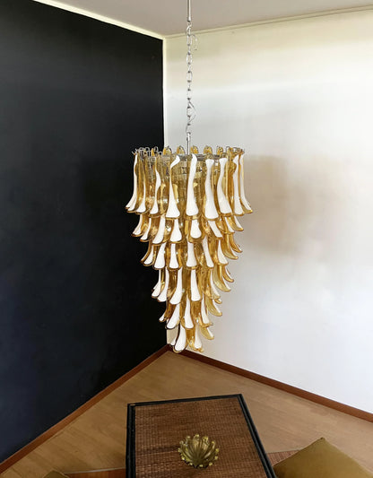 Petals Spiral Murano Amber Chandelier