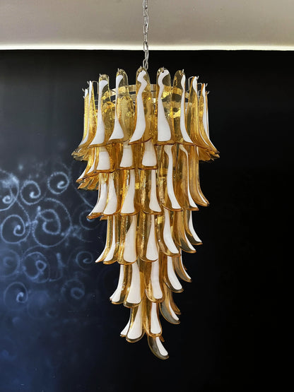 Petals Spiral Murano Amber Chandelier