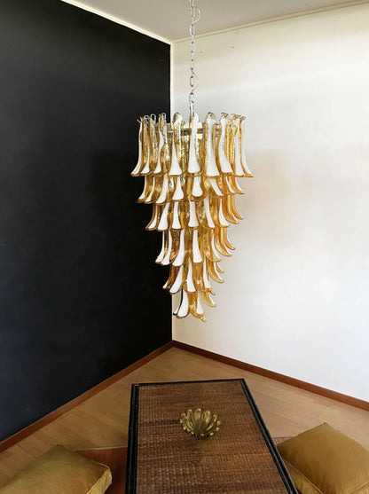 Petals Spiral Murano Amber Chandelier