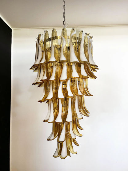 Petals Spiral Murano Amber Chandelier