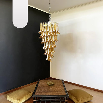 Petals Spiral Murano Amber Chandelier