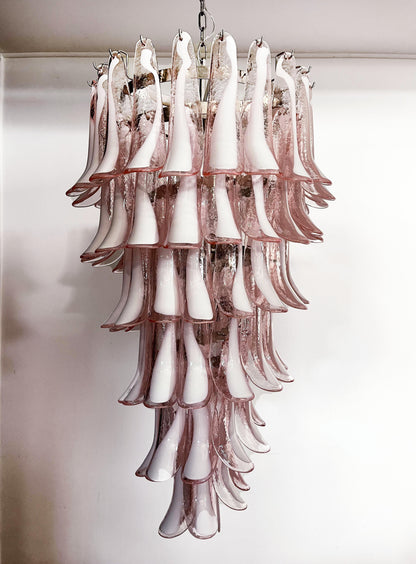 Petals Spiral Murano Pink Chandelier