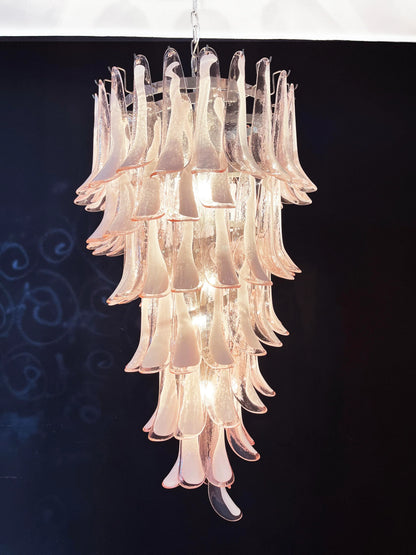 Petals Spiral Murano Pink Chandelier