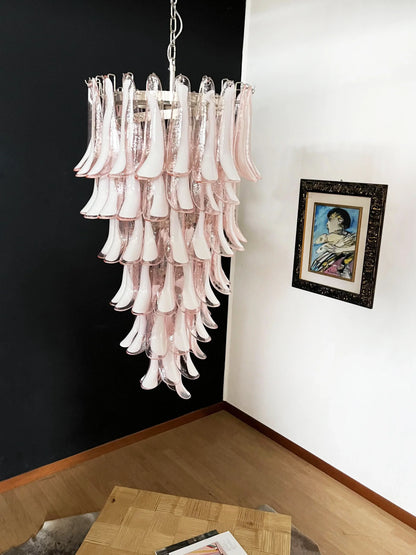 Petals Spiral Murano Pink Chandelier
