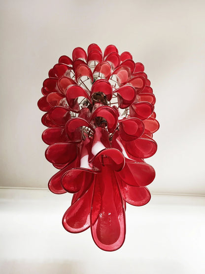 Petals Spiral Murano Red Chandelier