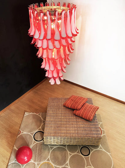 Petals Spiral Murano Red Chandelier