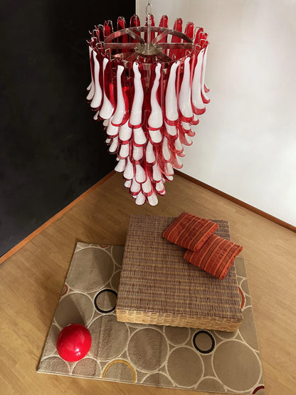 Petals Spiral Murano Red Chandelier