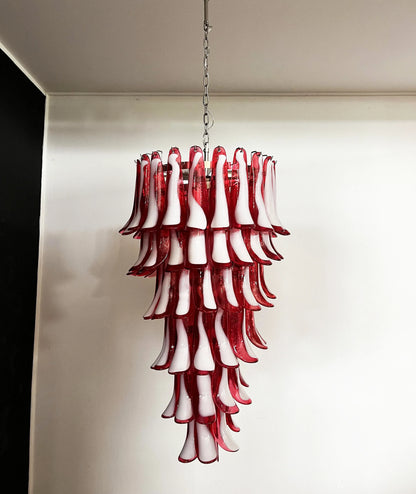 Petals Spiral Murano Red Chandelier
