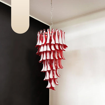 Petals Spiral Murano Red Chandelier