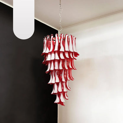 Petals Spiral Murano Red Chandelier