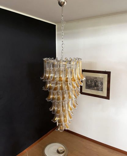 Petals Spiral Murano Transparent Chandelier
