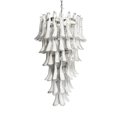 Petals Spiral Murano Transparent Chandelier