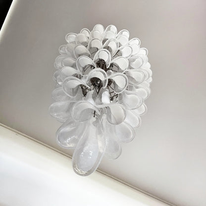 Petals Spiral Murano Transparent Chandelier