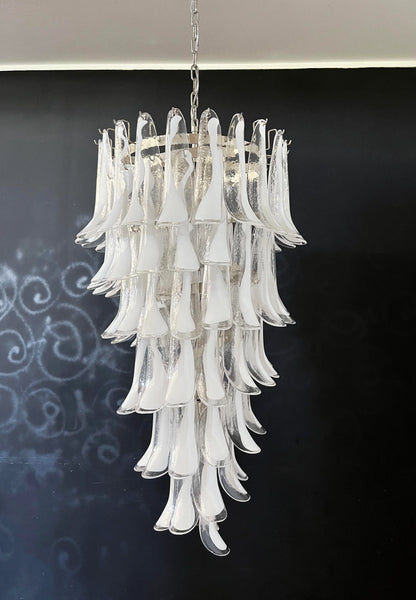 Petals Spiral Murano Transparent Chandelier