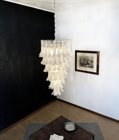 Petals Spiral Murano Transparent Chandelier