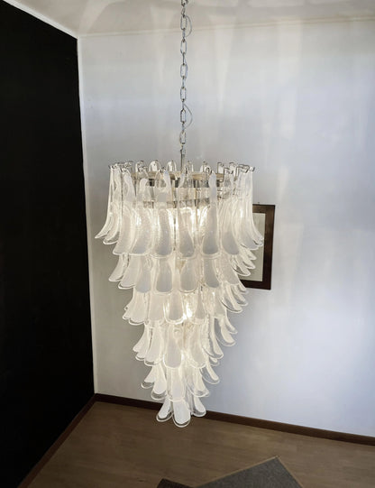 Petals Spiral Murano Transparent Chandelier