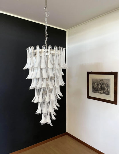 Petals Spiral Murano Transparent Chandelier