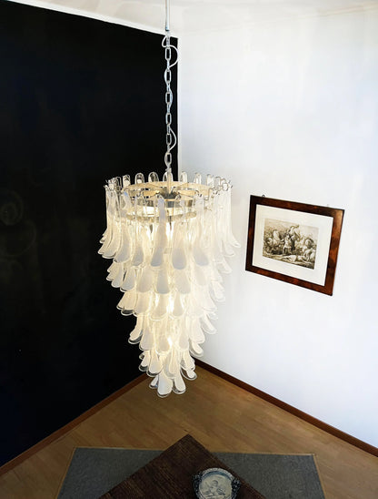 Petals Spiral Murano Transparent Chandelier