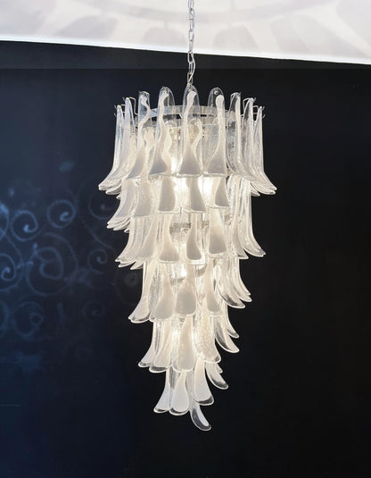 Petals Spiral Murano Transparent Chandelier