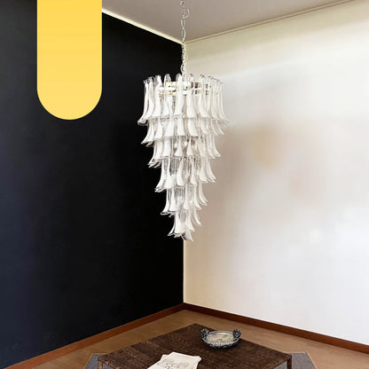 Petals Spiral Murano Transparent Chandelier