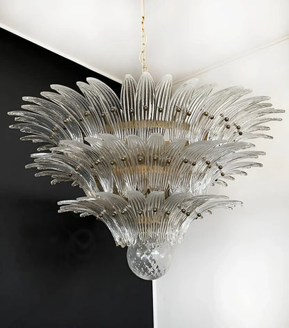 Beautifully Murano Palmette Transparent Chandelier
