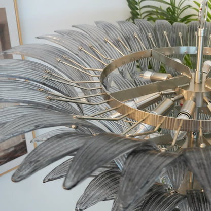 Beautifully Murano Palmette Smoked Chandelier