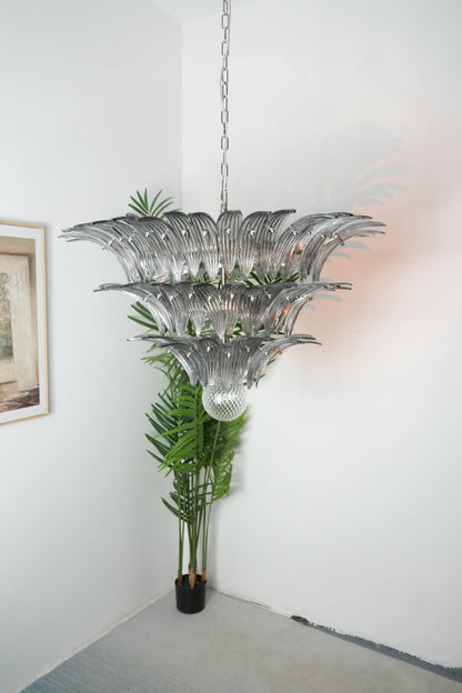 Beautifully Murano Palmette Smoked Chandelier