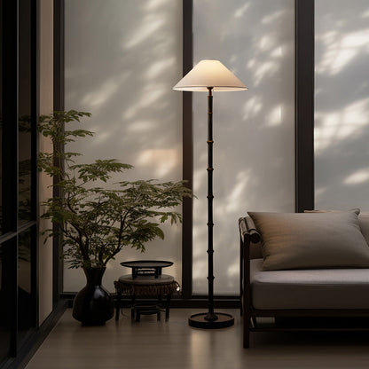 Black Bamboo Floor Lamp