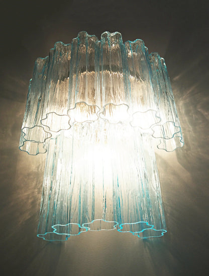 Blue Murano Glass Tube Wall Sconces