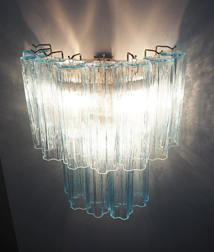 Blue Murano Glass Tube Wall Sconces