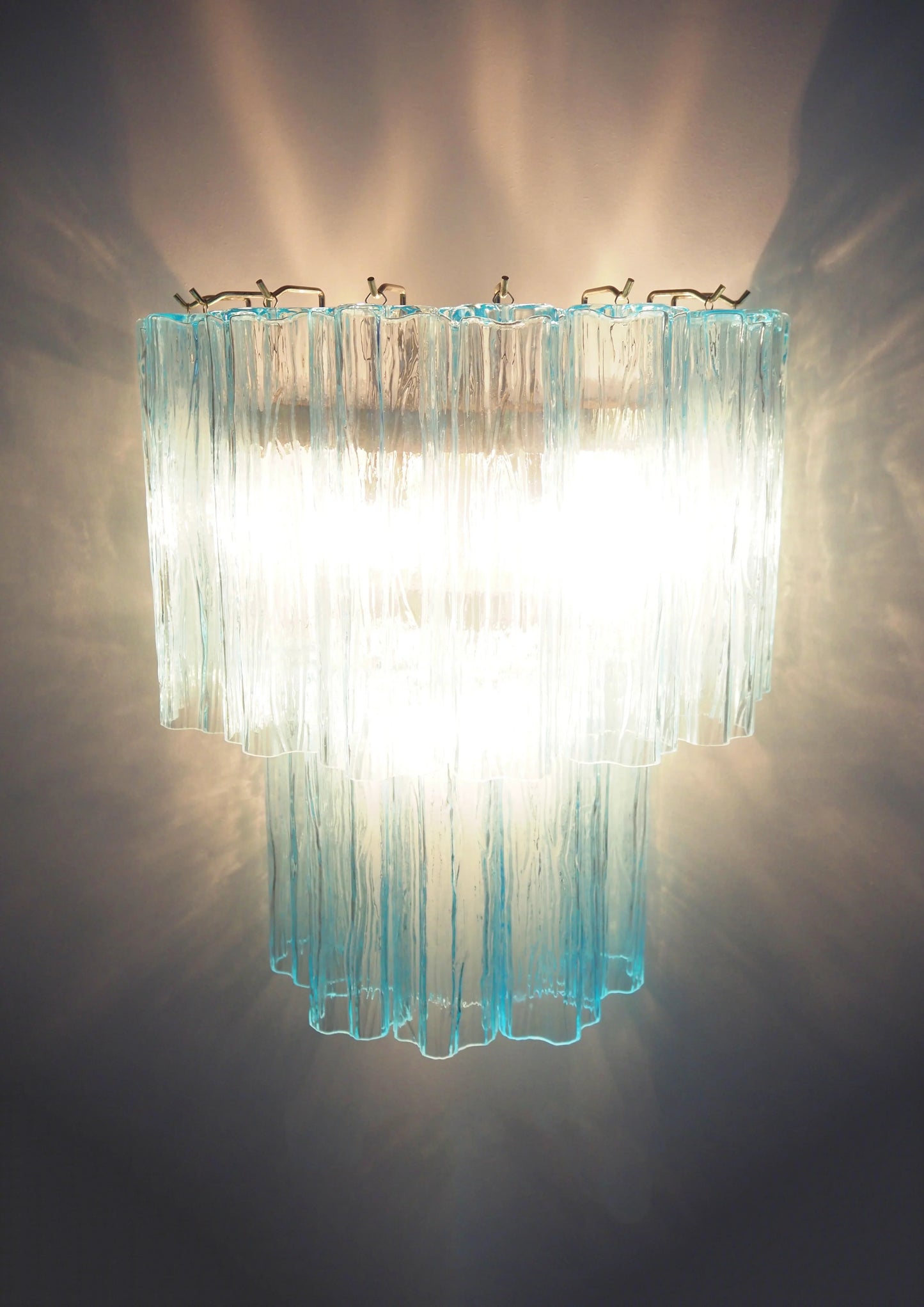 Blue Murano Glass Tube Wall Sconces