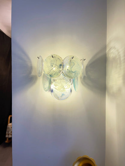 Blue Vintage Murano Glass Wall Lamp