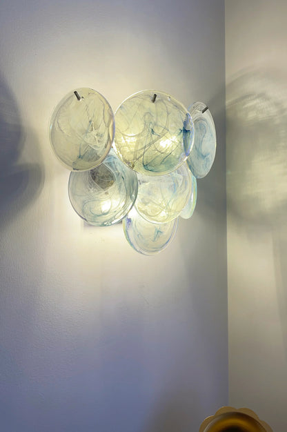 Blue Vintage Murano Glass Wall Lamp