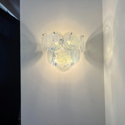 Blue Vintage Murano Glass Wall Lamp