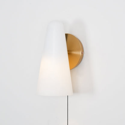 Conical Glass Plug-in Wall Lamp