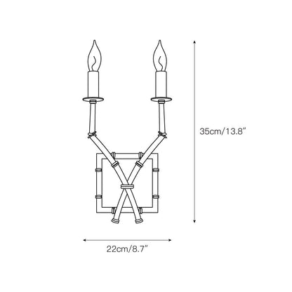 Double Arm Bamboo Sconce