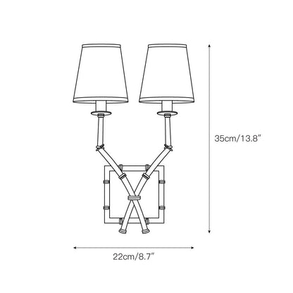 Double Arm Bamboo Sconce