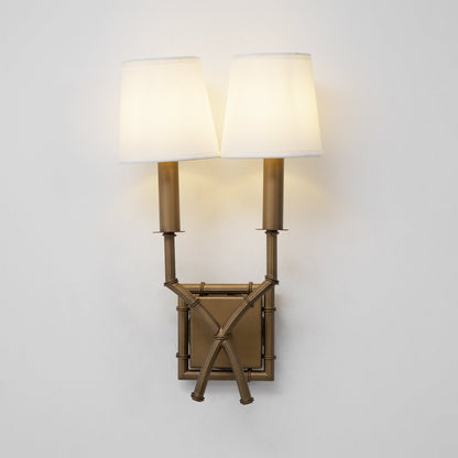 Double Arm Bamboo Sconce