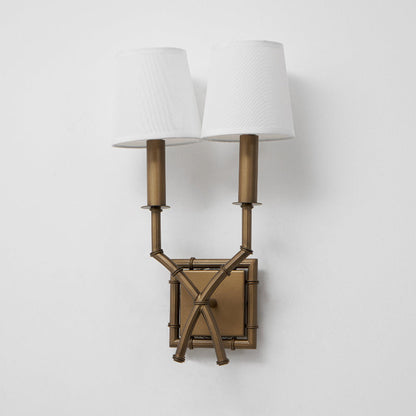 Double Arm Bamboo Sconce