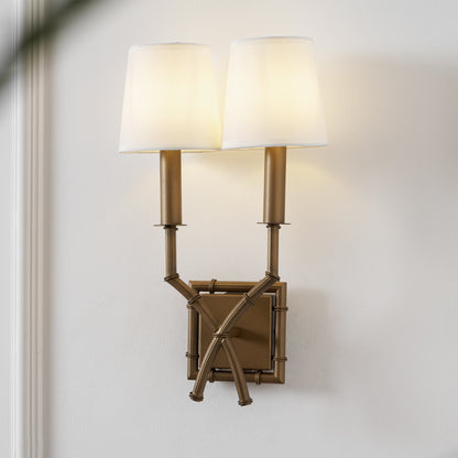 Double Arm Bamboo Sconce