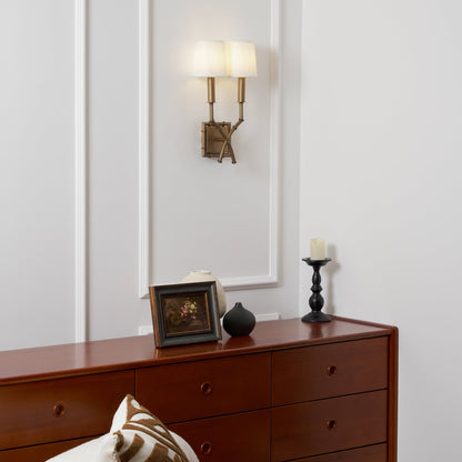 Double Arm Bamboo Sconce