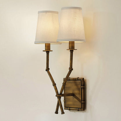 Double Arm Bamboo Sconce
