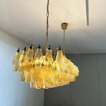 Elegant Amber Murano Poliedri Chandelier