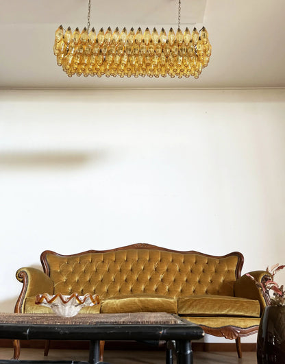 Elegant Amber Murano Poliedri Chandelier