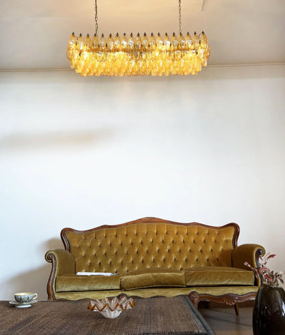 Elegant Amber Murano Poliedri Chandelier