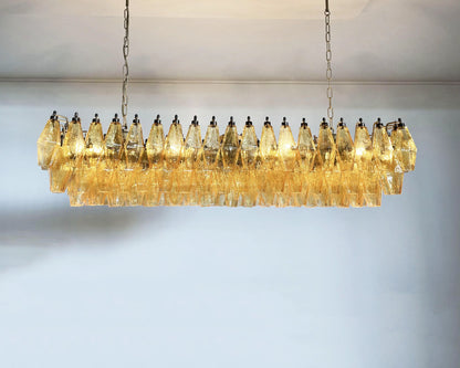 Elegant Amber Murano Poliedri Chandelier