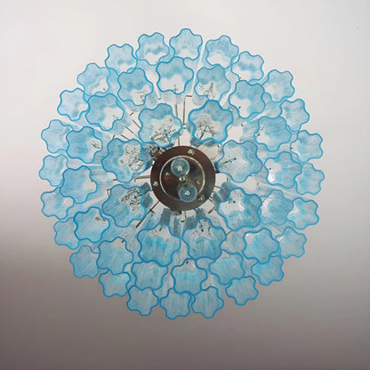 Elegant Blue Murano Glass Tube Chandelier