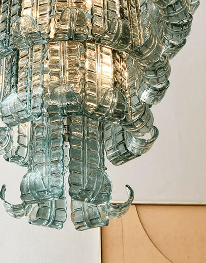 Elegant Leaf-Shaped Murano Glass Chandelier
